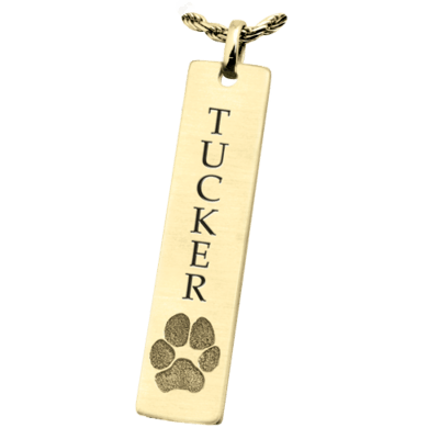 Classic Vertical Paw Print 14K Gold Keepsake